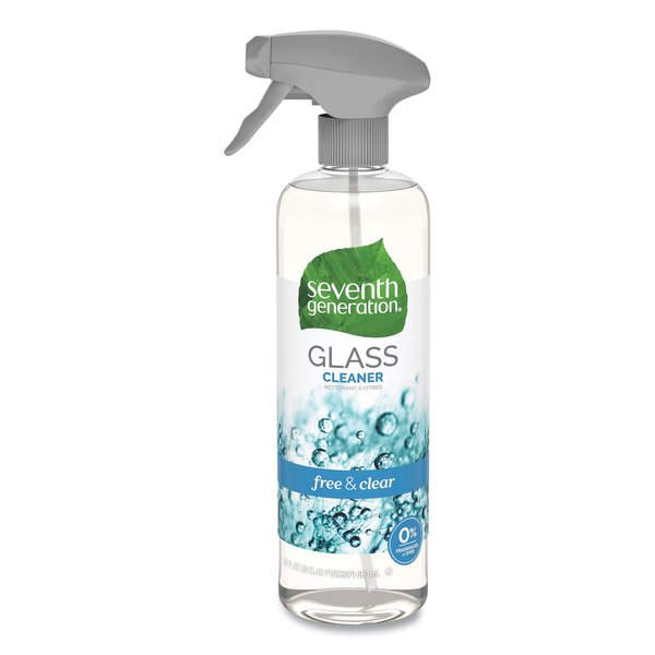 Seventh Generation Liquid Natural Glass and Surface Cleaner, 23 oz., Clear, Unscented, Trigger Spray Bottle, 8 PK 44711CT